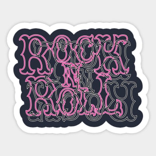 Pink and Black RocK n RolL Anagram Sticker